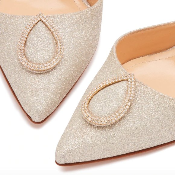 NWT Jennifer Chamandi Vittorio 105mm Glitter Slingback Pumps (5.5B / 35.5EU) - Picture 6 of 10